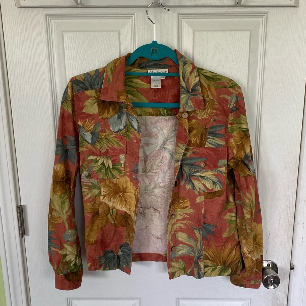 Coldwater Creek Tropical Floral Jacket Blazer